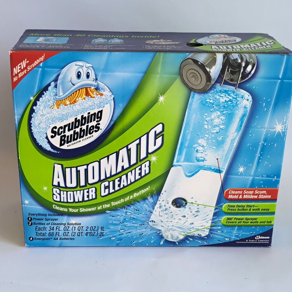 Scrubbing Bubbles Automatic Shower Cleaner Kit 68 fl oz 360° Sprayer NIB 2005